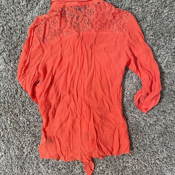 iZBYER Women's Pink Long Sleeve Collared Button-Down Top Size Small - Picture 7 of 8